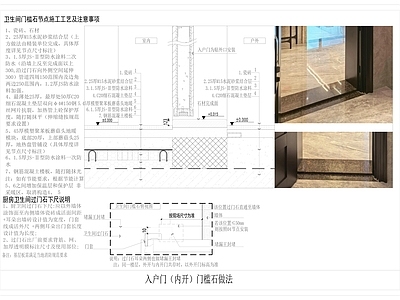 门槛石节点 入户门槛石节点图 门槛石节点 地面大样图 施工图