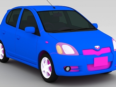 现代蓝色轿车