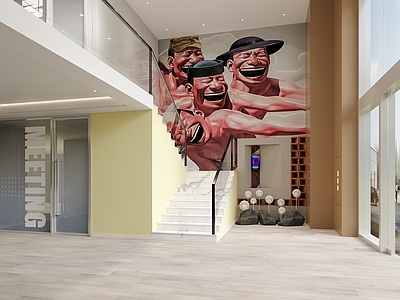 现代楼梯间 楼梯间 墙绘