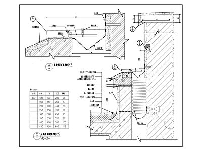 建筑综合节点 屋顶变形缝 施工图