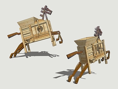 新中式其他景观小品 打谷机 木马 农耕小品 劳作工具