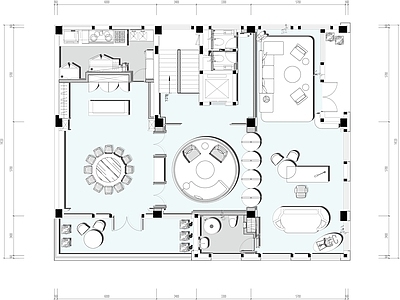 现代工作室 工作室设计平面图 私人工作室平面图 私人会所设计平面 施工图