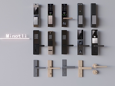 锁 钥匙 指纹锁密码锁门锁 智能电子锁门把手