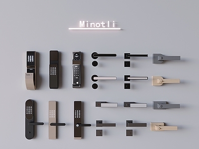 锁 钥匙 指纹锁密码锁门锁 智能电子锁门把手