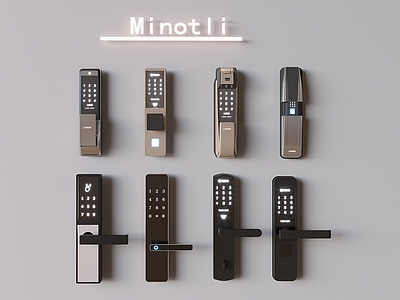 锁 钥匙 指纹锁密码锁门锁 智能电子锁门把手