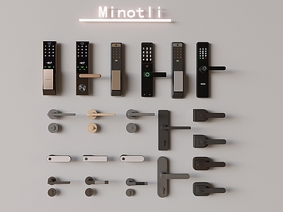 锁 钥匙 指纹锁密码锁门锁 智能电子锁门把手