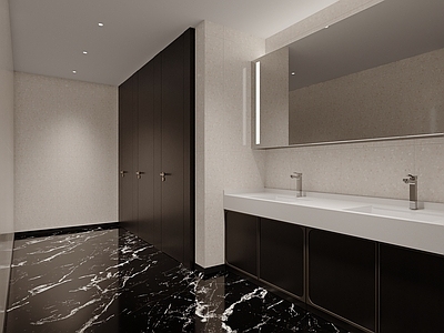 现代轻奢公共卫生间 公共卫生间 厕所