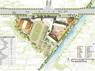 现代学校建筑 现代中小学规划 国际学校总平面图 施工图