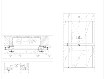 隐形门节点 石材隐形门 施工图