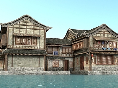 中式复古古建 古建 川式古建 古建街道
