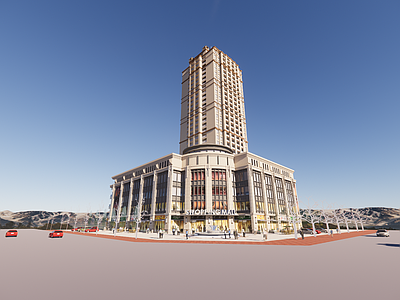 欧式简欧商场建筑 欧式购物中心 新古典商业