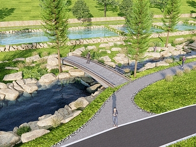 现代滨水景观 生态河道