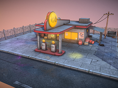 现代其他公共建筑 加油站 加气站 停车场 高速休息区