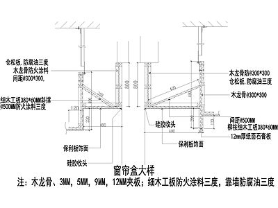 窗节点 窗帘盒大样 家装节点 施工图