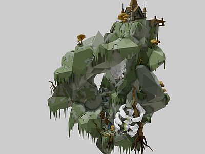 现代艺术风格建筑 飞行世界 死亡岛 小型城堡 石头山洞 岩石城市