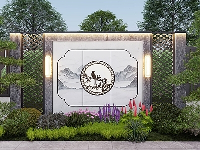 新中式景墙 新中式景墙