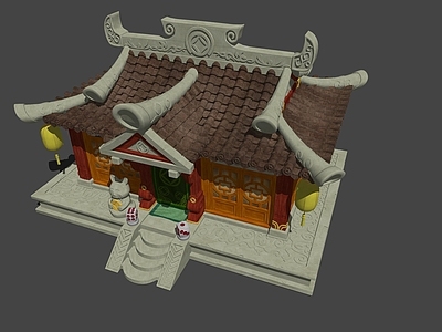 复古中古风格建筑 赌房 场景建筑
