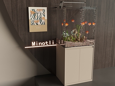 现代鱼缸 鱼缸水族箱热带鱼 观赏鱼缸玻璃鱼缸