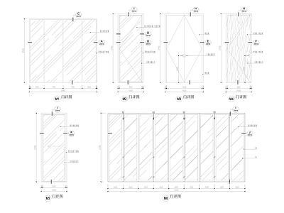 玻璃门节点 玻璃隔断门详图 玻璃移门 玻璃吊滑门 玻璃双开门 施工图