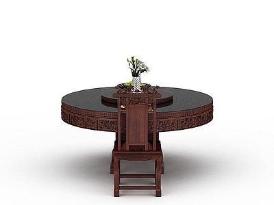 现代圆形桌椅