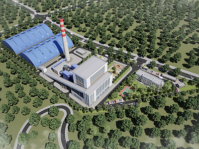 现代其他工业建筑 锅炉房 厂房 输煤廊 宿舍楼