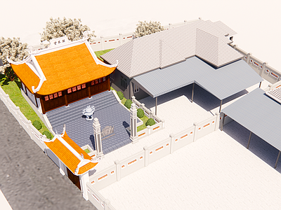 新中式中式四合院 中式庭院 四合院