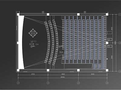 现代电影院 3D影院 平面布局图 施工图