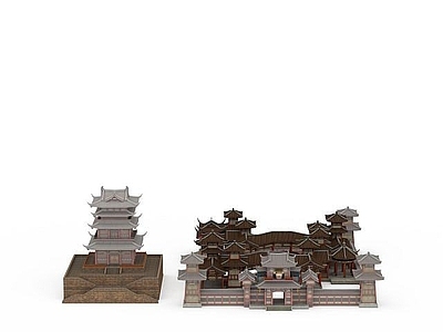 现代古代酒楼阁楼