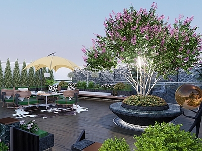 现代轻奢屋顶花园 轻奢屋顶花园