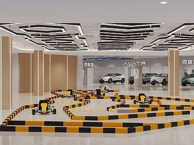 现代其他公共空间 车展 车展走廊 汽车大厅 卡丁车