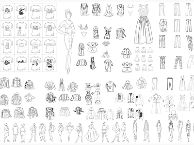 现代服装鞋帽 鞋子 衣服 各类精品服装 施工图