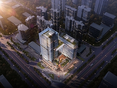 现代商场建筑 街区型商业综合体 商业多层 高层酒店办公
