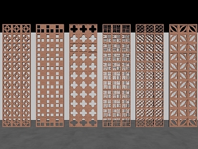 新中式中式建筑材料 水泥镂空砖 中式建筑材料构件 镂空砖隔断 围墙 预制砖