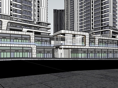 现代小区建筑 现代风格超高层住 超高层豪宅