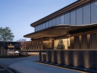 现代轻奢小区建筑 龙湖 上海御湖镜 售楼处 展示区 示范区