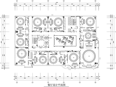 新中式中餐厅 餐厅设计平面图 餐饮包厢设计平面 餐厅包厢平面图 施工图