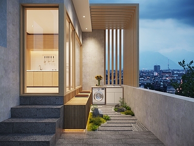 现代阳台 现代阳台 生活阳台 休闲阳台 洗衣台