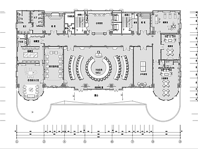 其他办公空间 会议室平面图 施工图