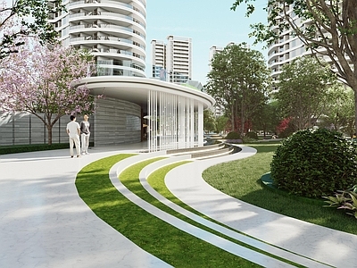 现代廊架 景观廊架 廊架 草坪廊架 弧形汀步