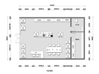 现代花店 一层花店平面图 施工图