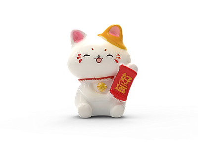 现代其他摆件 猫 好运