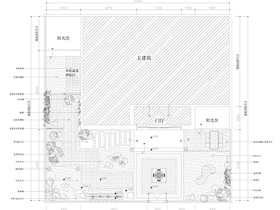现代庭院 别墅庭院 花园庭院 施工图