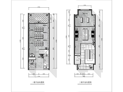 现代茶馆 两层茶叶专卖店 施工图