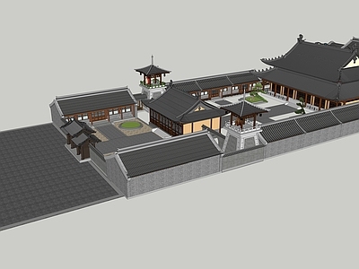中式寺庙建筑 寺庙