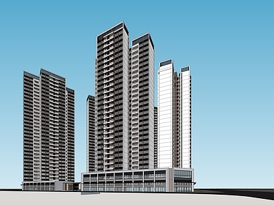 现代中式小区建筑 现代中式住宅小区