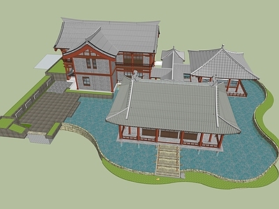 中式古建筑 宋建 玄山歇山