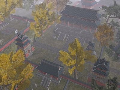 中式寺庙建筑 天音寺 寺庙