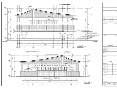 现代新中式廊架 新中式二层廊架 施工图
