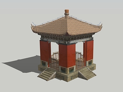 中式其他景观小建筑 亭子