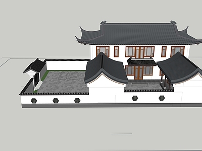 中古风格建筑 仿古二层别墅